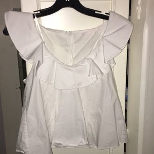 Zara White ruffled top